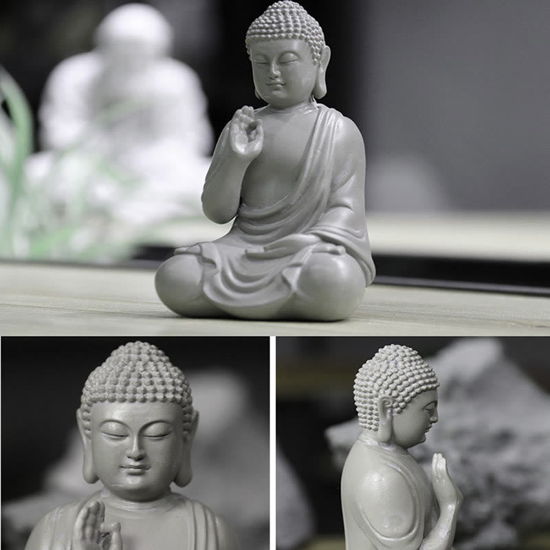 Mythstone Small Meditation Prayer Resin Buddha Statue Compassion Home Desk Decoration