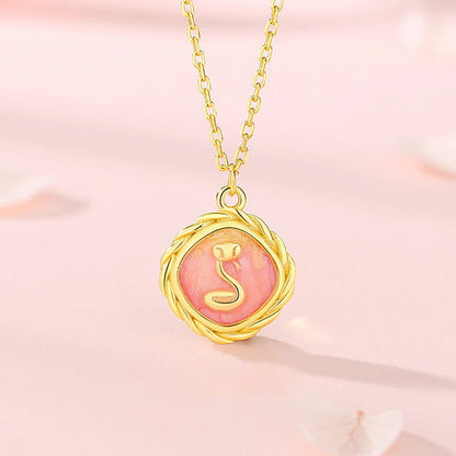 Mythstone 925 Sterling Silver Year Of The Snake Golden Snake Luck Bracelet Necklace Pendant