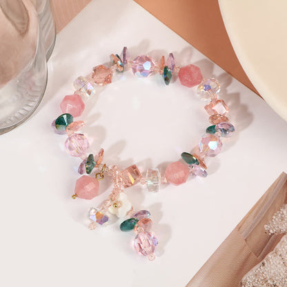 Mythstone Pink Crystal Green Crystal White Crystal Flower Warmth Bracelet