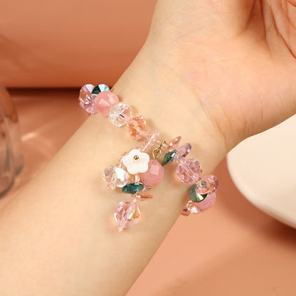 Mythstone Pink Crystal Green Crystal White Crystal Flower Warmth Bracelet