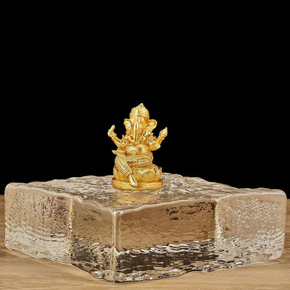 Mythstone Mini Small Ganesh Ganpati Elephant Meditation Statue Reflection Home Resin Decoration