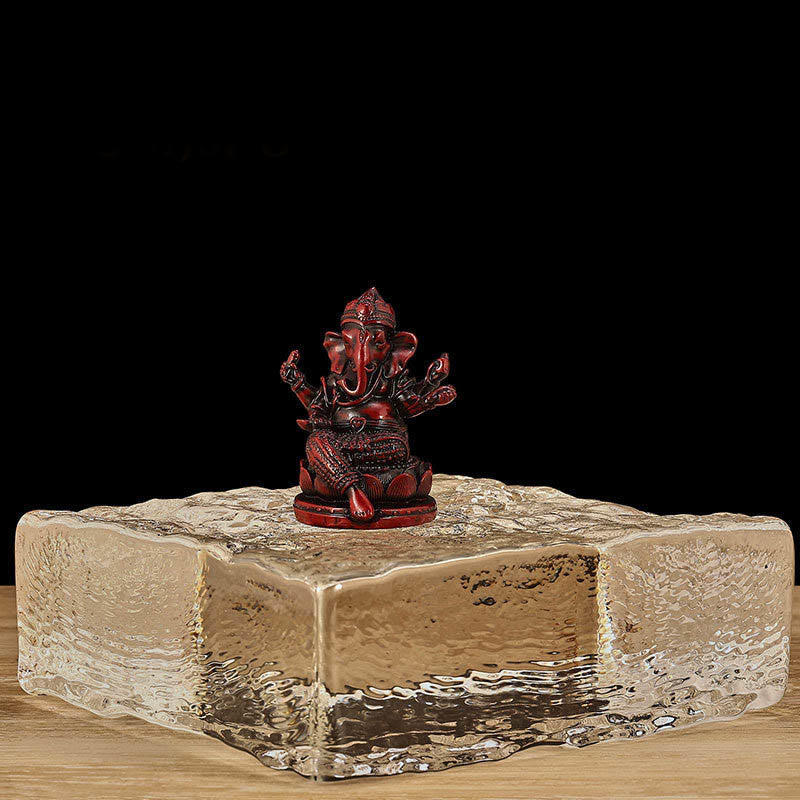 Mythstone Mini Small Ganesh Ganpati Elephant Meditation Statue Reflection Home Resin Decoration