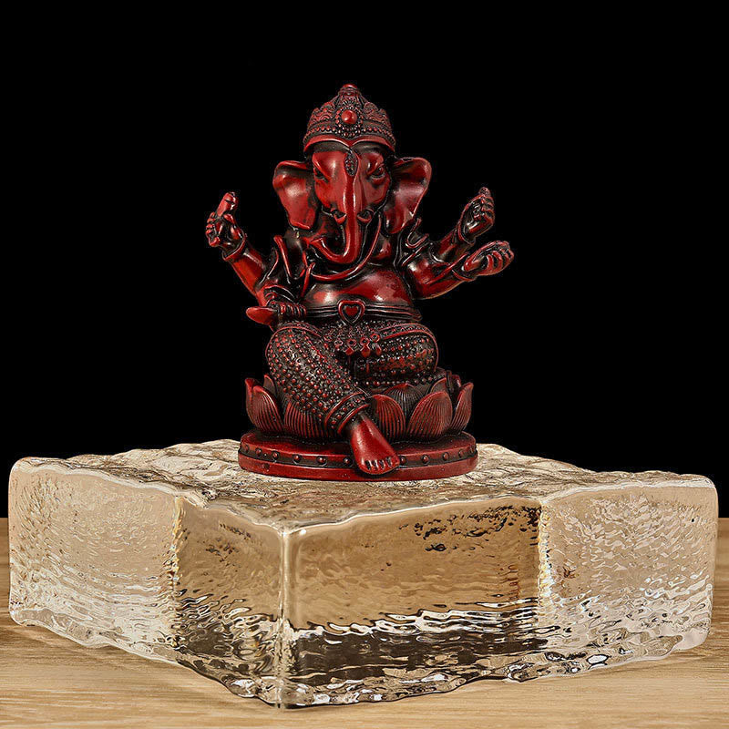 Mythstone Mini Small Ganesh Ganpati Elephant Meditation Statue Reflection Home Resin Decoration