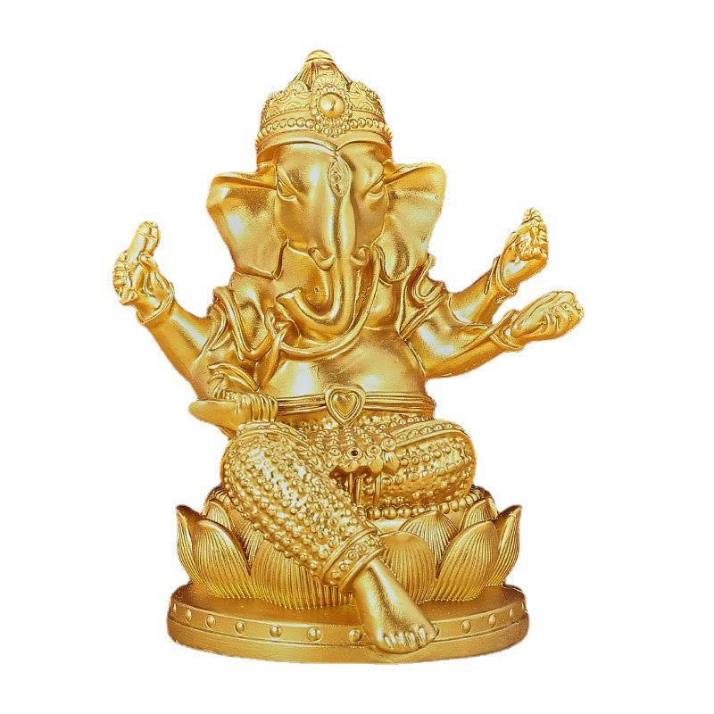 Mythstone Mini Small Ganesh Ganpati Elephant Meditation Statue Reflection Home Resin Decoration