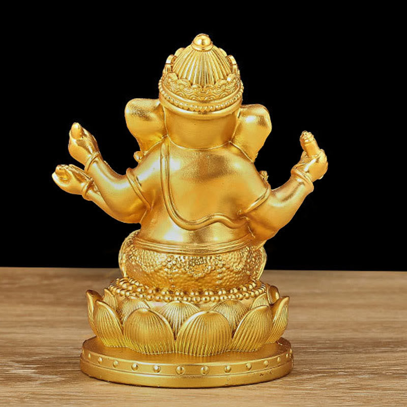 Mythstone Mini Small Ganesh Ganpati Elephant Meditation Statue Reflection Home Resin Decoration