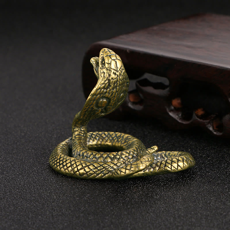 Mythstone Mini Small Year of the Snake Bronze Solid Brass Copper Home Decoration