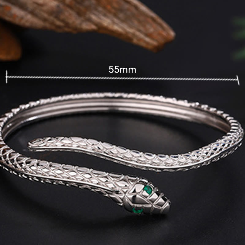 Mythstone 999 Sterling Silver Snake Shape Year Of The Snake Blessing Bracelet