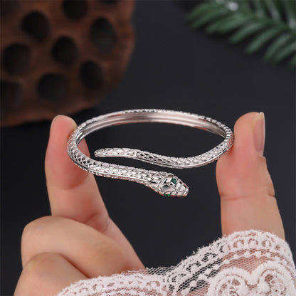 Mythstone 999 Sterling Silver Snake Shape Year Of The Snake Blessing Bracelet