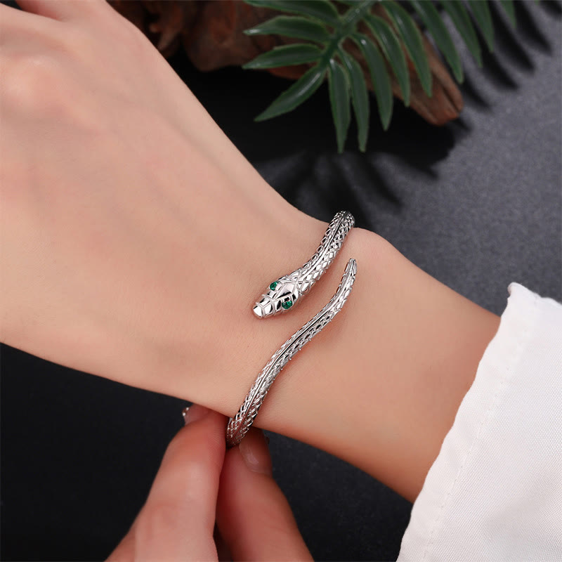 Mythstone 999 Sterling Silver Snake Shape Year Of The Snake Blessing Bracelet