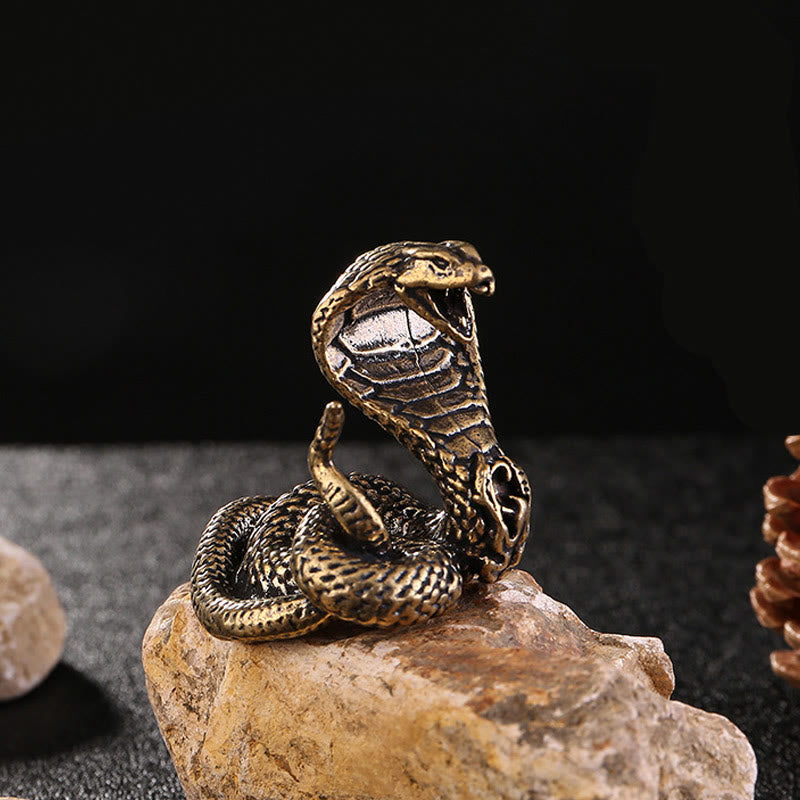 Mythstone Mini Small Year of the Snake Cobra Brass Copper Home Decoration