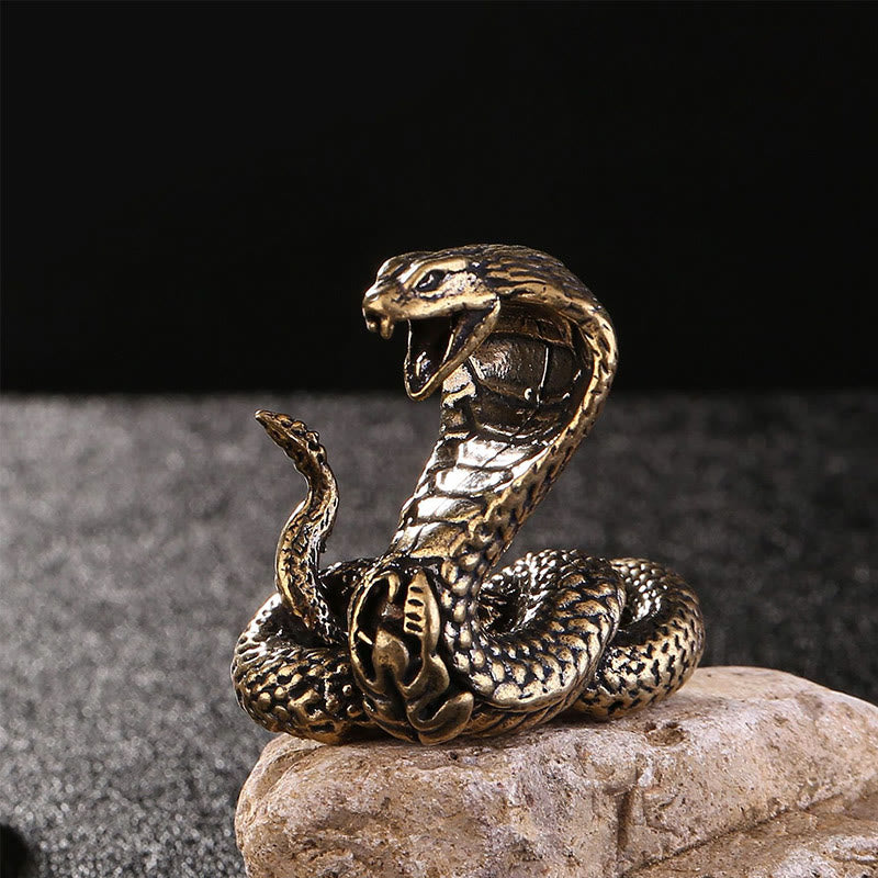 Mythstone Mini Small Year of the Snake Cobra Brass Copper Home Decoration