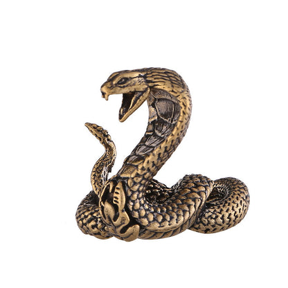 Mythstone Mini Small Year of the Snake Cobra Brass Copper Home Decoration