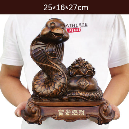 Mythstone Year Of The Snake Fu Character Treasure Bowl Ingots Gather Wealth Resin Home Statue Decoration