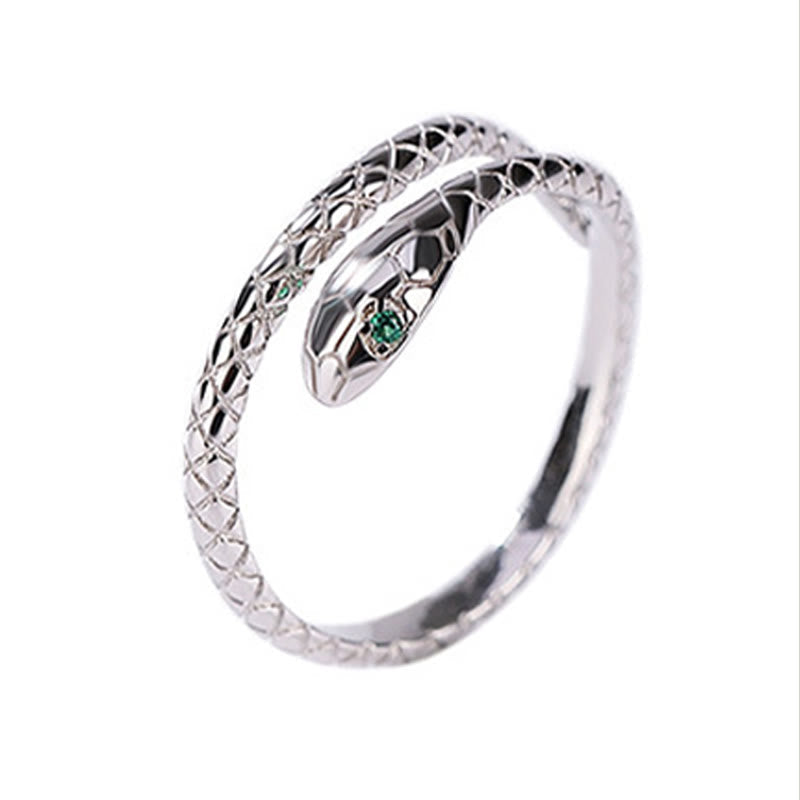 Mythstone 925 Sterling Silver Year Of The Snake Adjustable Open Blessing Protection Ring