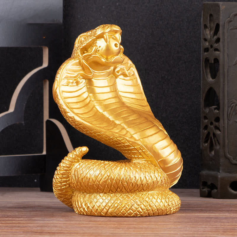 Mythstone Year Of The Snake Ingots Copper Coins Ball Wealth Resin Statue Home Decoration