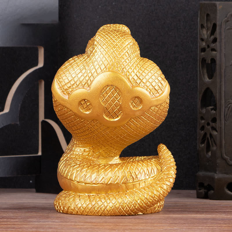 Mythstone Year Of The Snake Ingots Copper Coins Ball Wealth Resin Statue Home Decoration