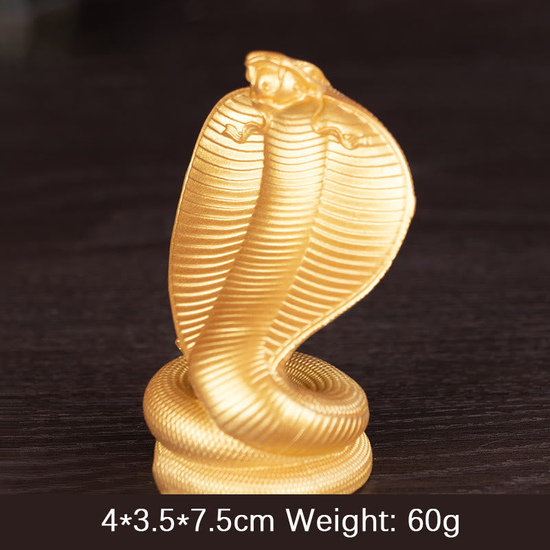 Mythstone Year Of The Snake Golden Bronze Cobra Resin Statue Home Decoration