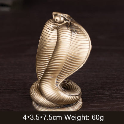 Mythstone Year Of The Snake Golden Bronze Cobra Resin Statue Home Decoration