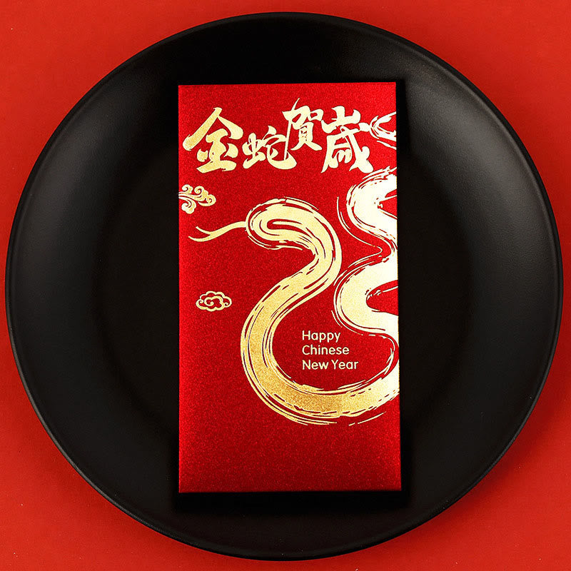 Mythstone 6Pcs Chinese Red Envelope Year of the Snake Lucky Money Envelopes 2025 New Year