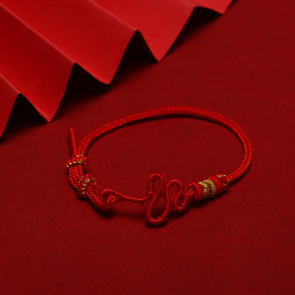 Mythstone Red String Snake Knot Year Of The Snake Protection Braided Bracelet