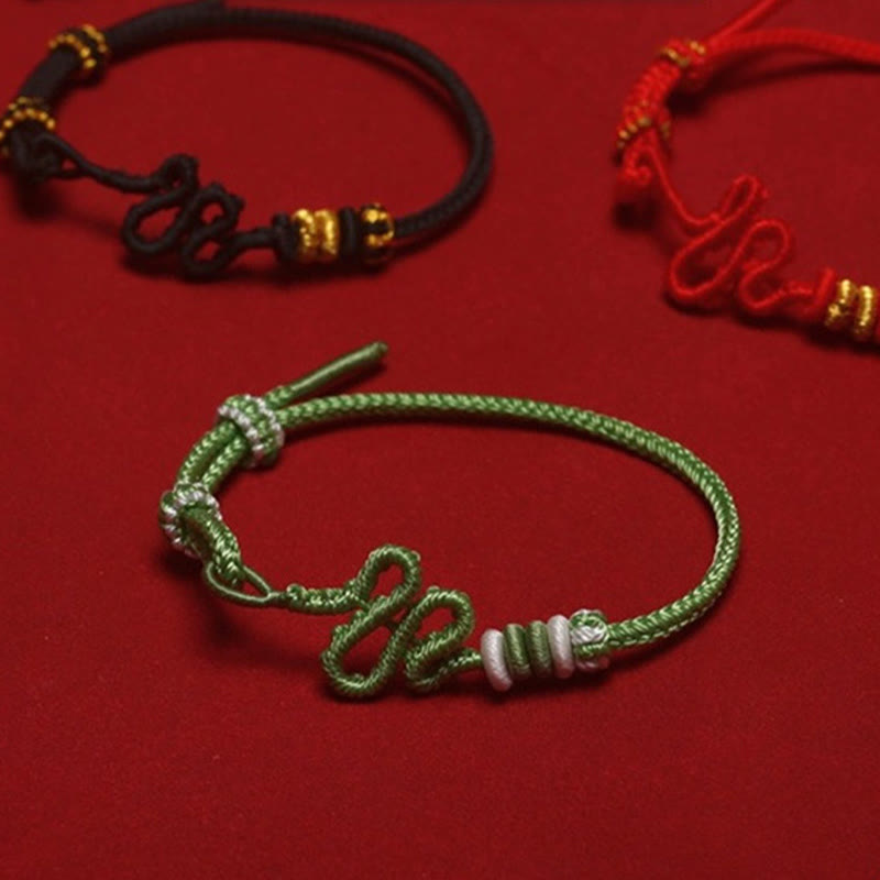 Mythstone Red String Snake Knot Year Of The Snake Protection Braided Bracelet