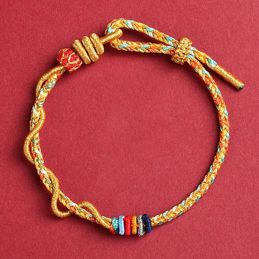 Mythstone Yellow String Year Of The Snake Protection Braided Bracelet