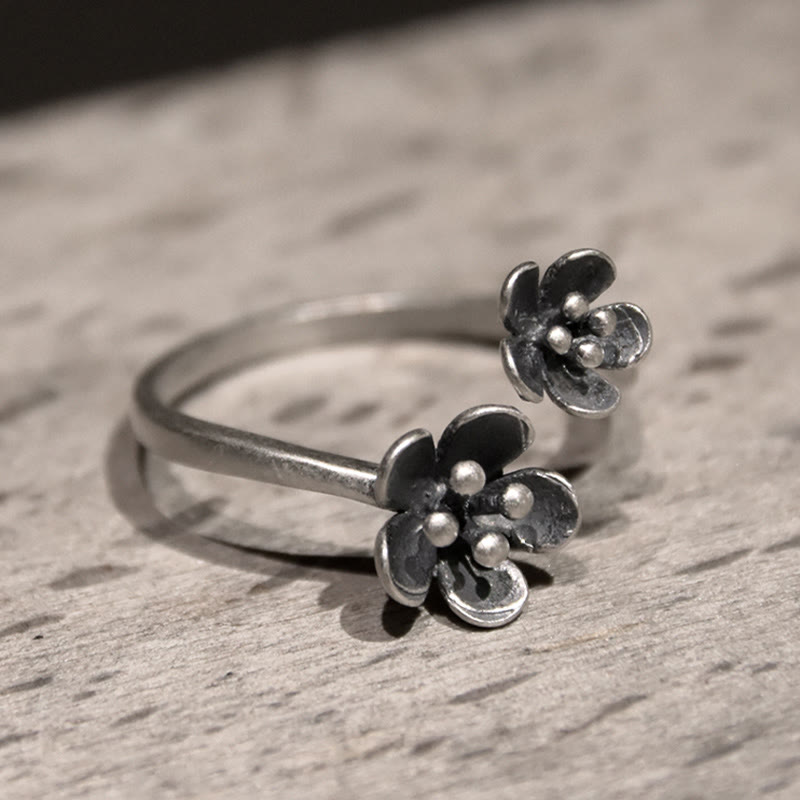 Mythstone 925 Sterling Silver Flowers Ring