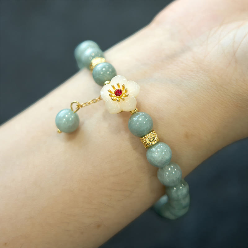 Pulsera de jade con flor de la abundancia Mythstone 