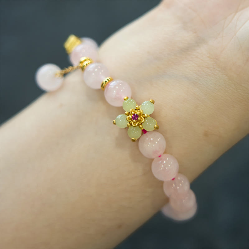 Mythstone Pink Crystal Citrine Flower Warmth Bracelet