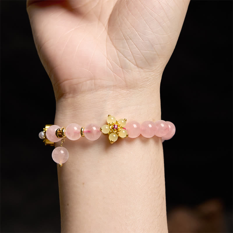 Mythstone Pink Crystal Citrine Flower Warmth Bracelet