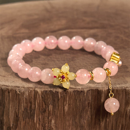 Mythstone Pink Crystal Citrine Flower Warmth Bracelet