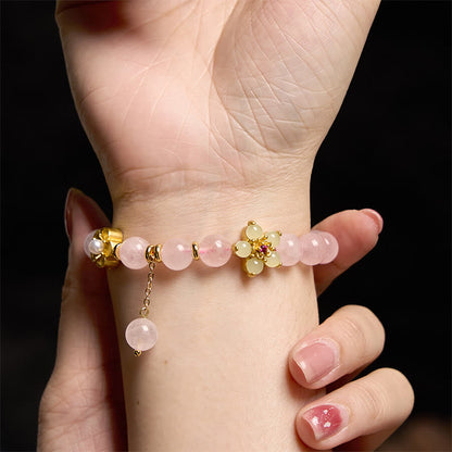 Mythstone Pink Crystal Citrine Flower Warmth Bracelet