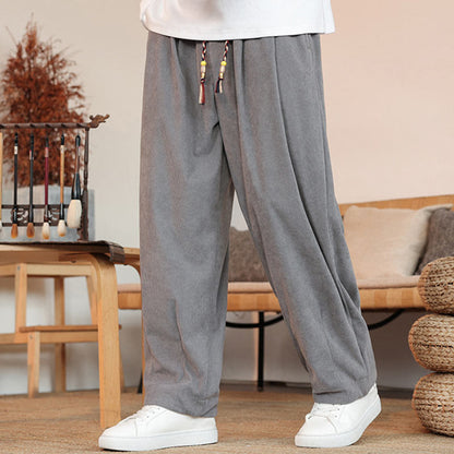 Pantalones de pana con cordón y bolsillos para hombre de otoño e invierno de Mythstone 