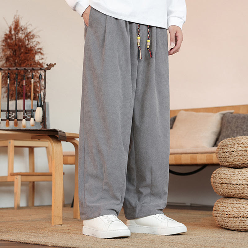 Pantalones de pana con cordón y bolsillos para hombre de otoño e invierno de Mythstone 