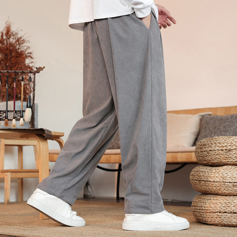 Pantalones de pana con cordón y bolsillos para hombre de otoño e invierno de Mythstone 