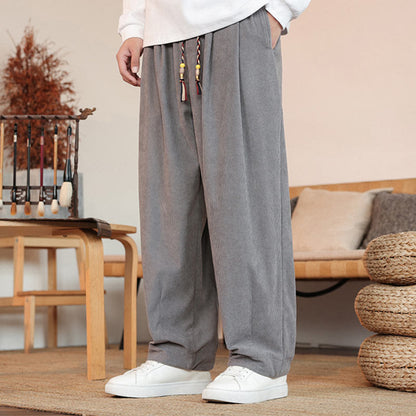 Pantalones de pana con cordón y bolsillos para hombre de otoño e invierno de Mythstone 