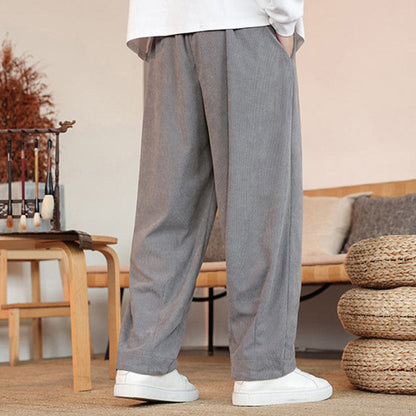 Pantalones de pana con cordón y bolsillos para hombre de otoño e invierno de Mythstone 