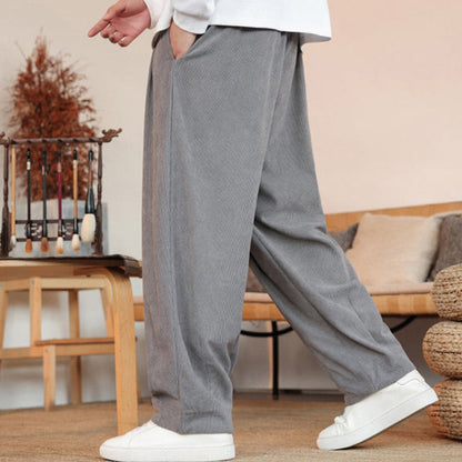 Pantalones de pana con cordón y bolsillos para hombre de otoño e invierno de Mythstone 