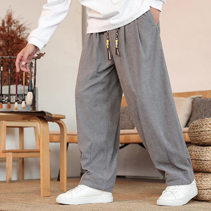 Pantalones de pana con cordón y bolsillos para hombre de otoño e invierno de Mythstone 