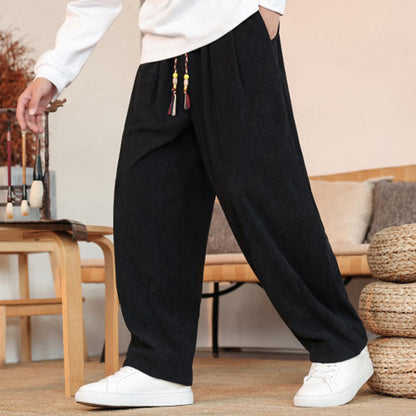 Pantalones de pana con cordón y bolsillos para hombre de otoño e invierno de Mythstone 