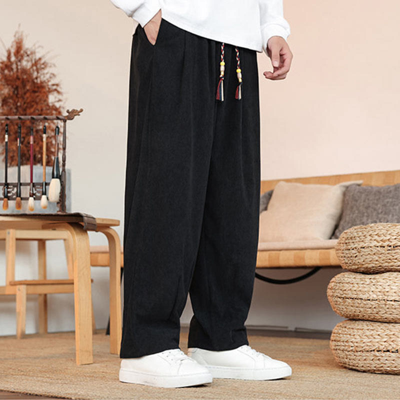 Pantalones de pana con cordón y bolsillos para hombre de otoño e invierno de Mythstone 