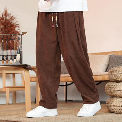 Pantalones de pana con cordón y bolsillos para hombre de otoño e invierno de Mythstone 