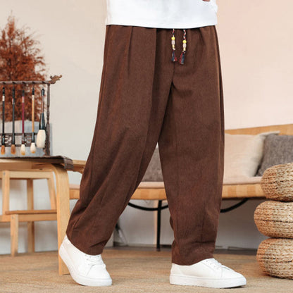 Pantalones de pana con cordón y bolsillos para hombre de otoño e invierno de Mythstone 