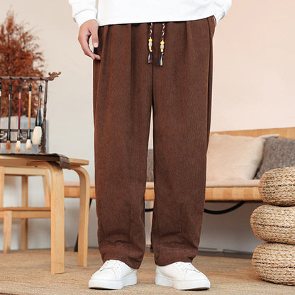 Pantalones de pana con cordón y bolsillos para hombre de otoño e invierno de Mythstone 