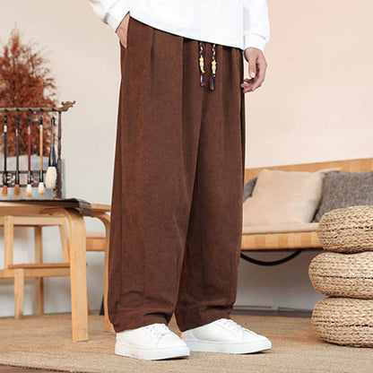 Pantalones de pana con cordón y bolsillos para hombre de otoño e invierno de Mythstone 