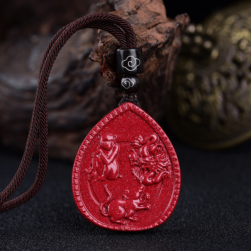 Mythstone Chinese Zodiac Cinnabar Blessing Necklace Pendant