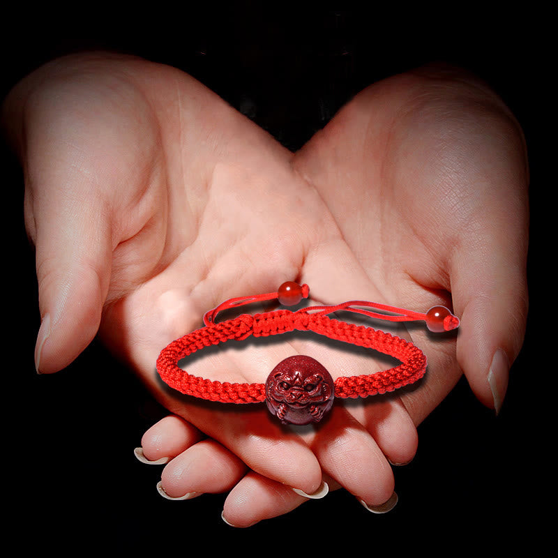 Mythstone Chinese Zodiac Red String Cinnabar Blessing Bracelet