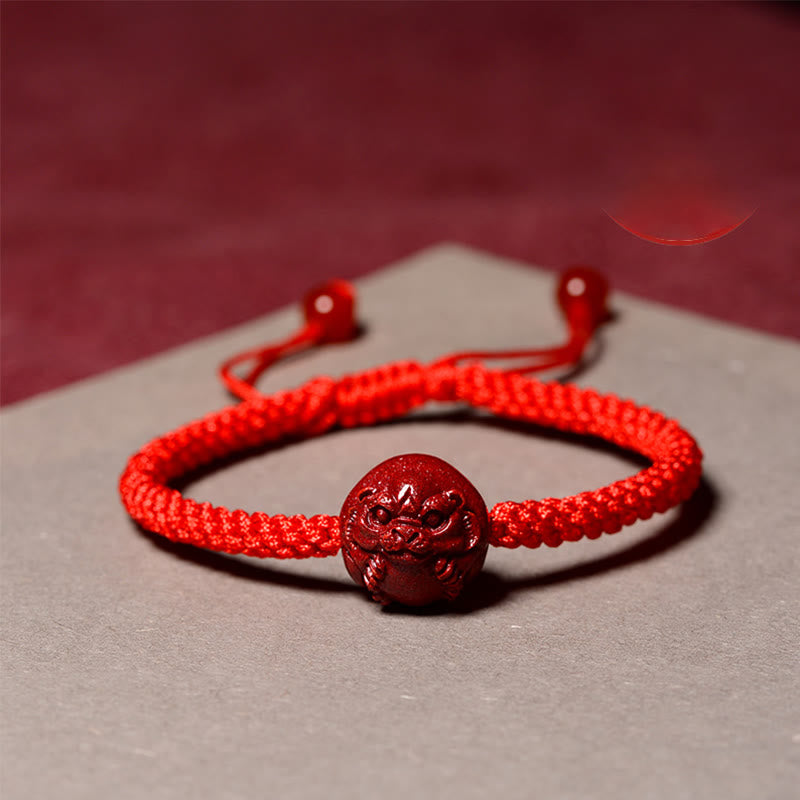 Mythstone Chinese Zodiac Red String Cinnabar Blessing Bracelet