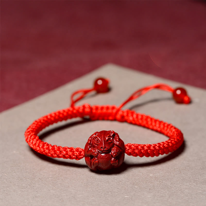 Mythstone Chinese Zodiac Red String Cinnabar Blessing Bracelet