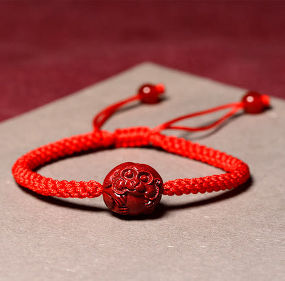 Mythstone Chinese Zodiac Red String Cinnabar Blessing Bracelet